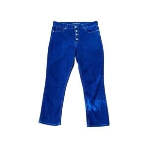CopperFlash Dark Wash Slim Straight Leg Button Fly‎ Jeans Womens Size 12
